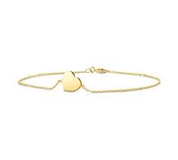 OROVI bracciale donna Oro 9Kt vero, Cuore - Oro Giallo - Gioielli donna - Gioiello Ipoallergenico - Fatto a Mano