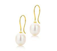 Orovi orecchini donna Oro 18Kt vero, con Perle - Oro Giallo - Gioielli donna Ipoallergenici - orecchini pendenti fatti a mano con elegante scatola portagioie