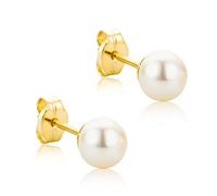 Orovi orecchini donna Oro 9Kt vero, con Perle d'acqua dolce - Oro Giallo - Gioielli donna Ipoallergenici - Orecchini perle fatti a mano con elegante scatola portagioie