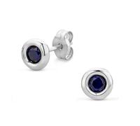 Orovi orecchini donna Oro 9Kt vero, con Zaffiri - Oro Bianco - Gioielli donna Ipoallergenici - punto luce fatti a mano con elegante scatola portagioie