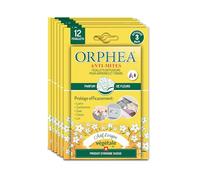 Orphea - Anti tarme tessile, fogli diffusori per armadi e cassetti (6 x 12 pezzi) naturale, anti tarme ideale per abbigliamento, agisce immediatamente - Durata 3 mesi (fiori)
