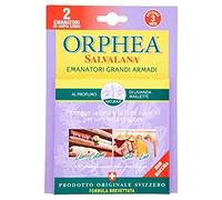 ORPHEA Salvalana, Emanatori Grandi Armadi, Protegge Lana e Vestiti Tutta la Stagione, Profumo di Lavanda Maillette, 2 Diffusori in Pura Cellulosa 2 Confezioni
