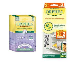Orphea Salvalana, Foglietti Emanatori per Cassetti e Armadi, per Lana e Vestit Confezione da 6 Pezzi & Antitarme Alimentare, Trappole Adesive Contro Le Tarme Del Cibo, Farfalline, Confezione 4