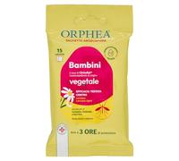 Orphea Salviette Antipuntura Bambini, Protegge dalle Punture di Zanzare e Altri Insetti, Senza Ammoniaca e Alcool, con Estratti Naturali, 15 Salviette