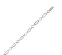 Orphelia 1005 per Bracciale da Donna Argento Placcato Oro con zirconi Bianchi Taglio Brillante 18,5 cm - ZA