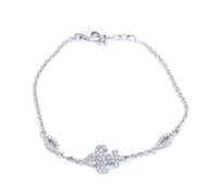 Orphelia Bracciale da donna in argento 925 rodiato con zirconi bianchi taglio rotondo, 18 cm - ZA-7264, 18 cm, Argento sterling, Zirconia cubica