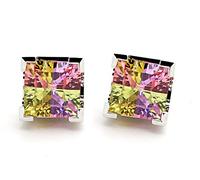 Orphelia Rainbow Collection-Orecchini a lobo da donna in argento Sterling 925 e zirconi multicolore, 36 ml