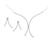 Orphelia - Set Gioielli da Donna, Collana + Orecchini 925 Argento Rodiato con Zirconi Bianchi Taglio Rotondo - 066 Set