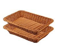 Orrdiffi Set di 2 Cesta per Il Pane, porta pane da tavola 35 x 25 x 7cm Cestino Pane Rettangolari, Cestino di Vimini Conservazione di Verdure Cestino Pasqua Vimini Cestini Natalizi Vuoti