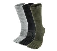 OrrinSports Calzini a dita in lana merino per uomo e donna, calzini da trekking a cinque dita, calzini termici caldi per stivali invernali, 3 paia