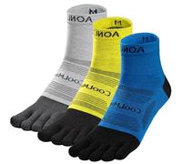 OrrinSports calzini da punta per donne uomini Coolmax uomini calzini da corsa 5 punta atletica calzini da punta 3 paia