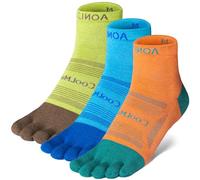 OrrinSports calzini da punta per donne uomini Coolmax uomini calzini da corsa 5 punta atletica calzini da punta 3 paia