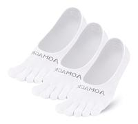 OrrinSports Confezione da 3 paia di calzini da donna a taglio basso, invisibili, antiscivolo, moderni calzini Coolmax, S/M/L, 3 pezzi, Bianco-no Show/3 paia, Small