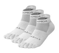 OrrinSports Cool-max, 3 paia di calzini sportivi traspiranti con dita per uomo e donna, E4110s-grigio chiaro, Large