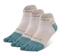OrrinSports Cool-max, 3 paia di calzini sportivi traspiranti con dita per uomo e donna, Giallo chiaro e verde - 3 paia, Small