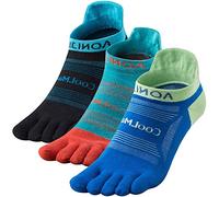 OrrinSports Coolmax, calzini da corsa per uomo e donna, 3 paia, traspiranti, con cinque dita