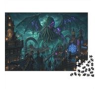 Orrore Lovecraftiano Miti di Cthulhu Puzzle 1000 Pezzi, Gioco Rilassante | Puzzle 1000 pezzi, formato 70x50cm, dai 14 anni, tema Orrore Lovecraftiano per decorazione dopo incorniciatura e regalo