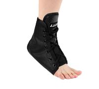 ORRY Cavigliera di Supporto con Lacci, Tutore Compressivo Regolabile per Stabilità Articolare e Protezione Sportiva, Fascia Traspirante Ergonomica per Recupero Funzionale - Nero - Taglia Unica