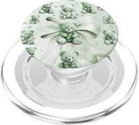 Orsacchiotti verdi divertenti con fiocco a forma di cuore dell'amore PopSockets PopGrip per MagSafe