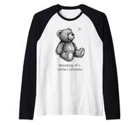 Orsacchiotto Che sogna Un Natale Bianco Carino Maglia con Maniche Raglan