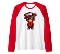 Orsacchiotto con Bandiera albanese illirica Albania Shqip Maglia con Maniche Raglan