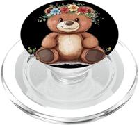 Orsacchiotto con corona in fiore per adulti e bambini PopSockets PopGrip per MagSafe