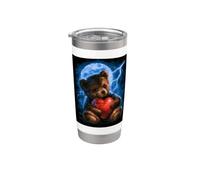 Orsacchiotto con un cuore bambini donne Cuore Orsacchiotto Bicchiere termico in acciaio inox doppia parete