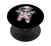 Orsacchiotto con vibrazioni hip hop PopSockets PopGrip Adesivo