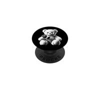 Orsacchiotto di peluche a forma di rosa in bianco e nero PopSockets PopGrip Adesivo
