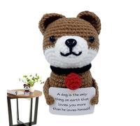 Orsacchiotto fatto a mano all'uncinetto - Giocattolo di peluche Amigurumi, compagno di energia | Giocattolo emotivo per bambole all'uncinetto fatto a mano con carta, simpatico orsacchiotto,