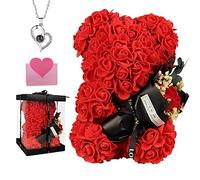 Orsacchiotto in rosa Decorazione regalo - Orso in rosa, regali per la festa della mamma, San Valentino, compleanni e anniversari, regalo di laurea - Le ragazze amano le rose dell'orso (Rosso)