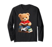 Orsacchiotto leggendo Un Libro e Seduto sui Libri Forme Mania Maglia a Manica