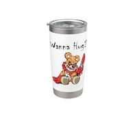 Orsacchiotto malvagio spaventoso che vuole abbracciare carino Halloween Teddy Bear Bicchiere termico in acciaio inox doppia parete
