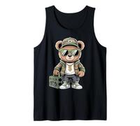 Orsacchiotto Mimetico Rapper Anni '80 Old School Hip Hop Canotta