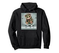 Orsacchiotto Mimetico Rapper Anni '80 Old School Hip Hop Felpa con Cappuccio