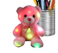 Orsacchiotto - Peluche rosa illuminato da 8 pollici, di peluche, compagno morbido e tenero, regalo per bambini, rassicurante per dormire | adorabile regalo per giocare all'ora di do