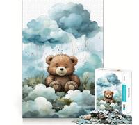 Orsacchiotto tra le nuvole, puzzle da 1000 pezzi per adolescenti, gioco per allenare la mente, momento di condivisione, taglio di precisione, pezzo da collezione 38x26cm