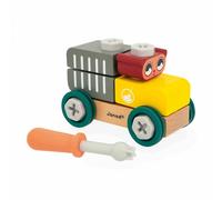 Janod Veicolo da Assemblare Orso Brico'Kids Costruzione per Bambini-24 Accessori + 1 Utensile-Gioco di Imitazione-Sviluppa la Manualità e la creatività-dai 24 Mesi, J06458, Multicolore