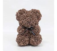 Orsetto con Rose Artificiali Fatto a Mano (marrone)