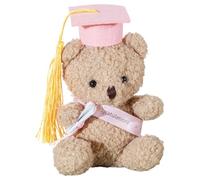 Orsetto della laurea - Orsetto di peluche imbottito 13 cm con cappello accademico | Giocattolo ricordo per il dottorato di laurea | Decorazione da scrivania per bambini, in morbido cotone, per cerimon