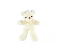 Orsetto di peluche bianco con fiocco 30 cm