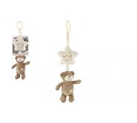 Orsetto di peluche con stellina - carillon a carica da appendere per lettino e passeggino, 36 cm