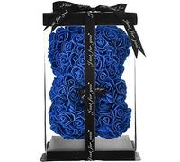 Orsetto Di Rose Orso Peluche Per San Valentino Teddy Bear 25cm colore BLU REALE