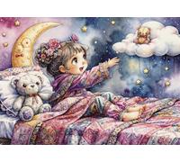 Orsetto e stelle Puzzle 1000 Pezzi,dai 14 Anni,Decorazione Casa,Sfida Impossibile,Adulti E Ragazzi,Gioco Educativo,Idea Regalo,Antistress 70x50cm