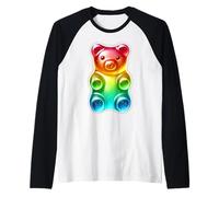 Orsetto gommoso Candy Rainbow Maglia con Maniche Raglan
