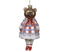Orsetto in Vetro 2 Assortimenti Decorazione Natalizia Elegante - Varzi il Natale dal 1956 (Beige)