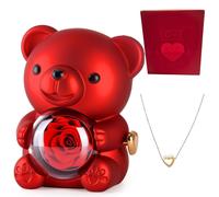 Orsetto Orso Orsacchiotto San Valentino idee regalo per Lei con collana e rosa