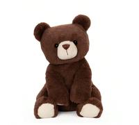 Orsetto Teddy classico marrone, piccolo, in peluche morbido con pelliccia marrone cioccolato e naso ricamato, simpatica figura di peluche animale per collezione, esposizione o idea regalo Tagli UnicaP
