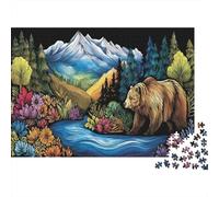 Orsi grizzly nel fiume, nella foresta e nelle montagne 1000pcs (75x50cm) - Puzzle Per Adulti Giocattolo Fai-da-te