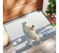 Orsi Polari Zerbino Trappola Sporco, Tappetino Antiscivolo Lavabile In Lavatrice, Animali Ghiacciai, Zerbino D'Ingresso Soft And Comfortable Per Ingresso, Port, 50 X 80 Cm Grigio Chiaro